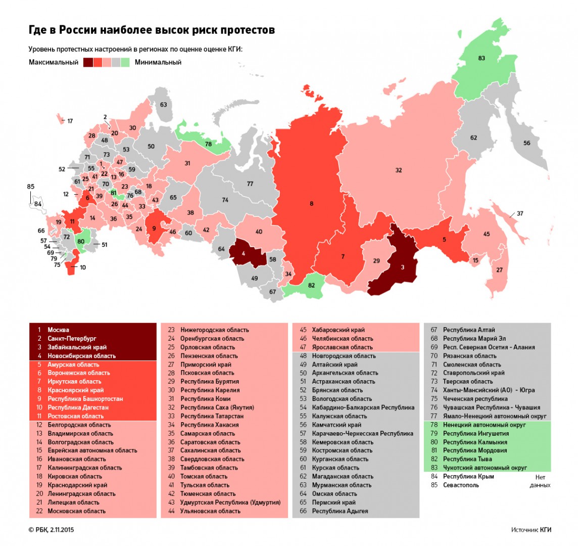 Алтайский край отмечен как регион с минимальной протестной активностью