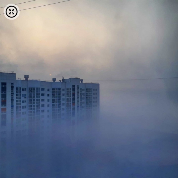 Туман окутал утром Барнаул
