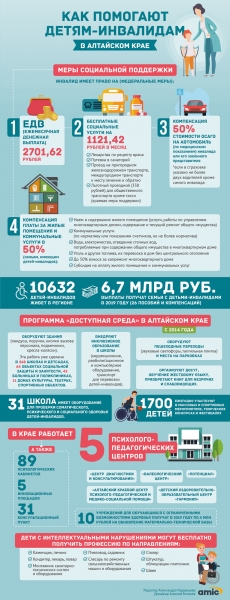 Как помогают семьям, воспитывающим детей-инвалидов в Алтайском крае. Инфографика