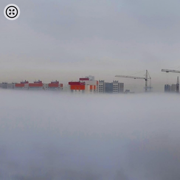 Туман окутал утром Барнаул