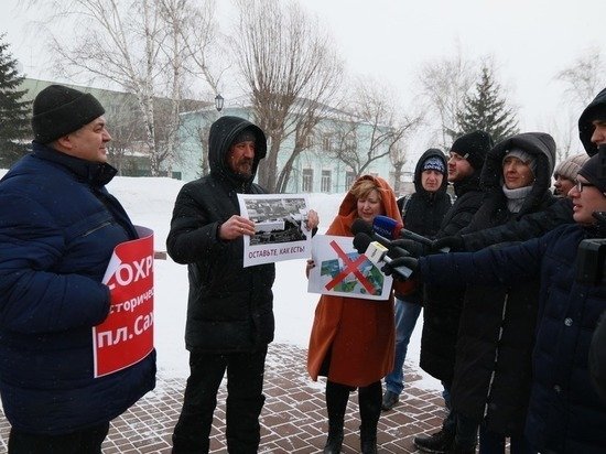 Митинг против строительства корпуса АлтГУ прошел в Барнауле