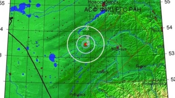 Землетрясение произошло недалеко от Барнаула