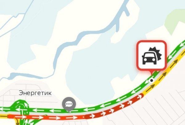 Большая пробка собралась за новым мостом в Барнауле