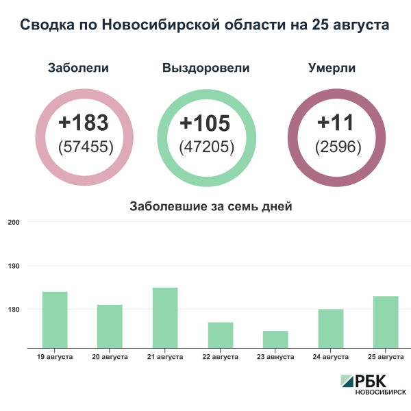 Коронавирусная инфекция в Новосибирске: сводка на 25 августа